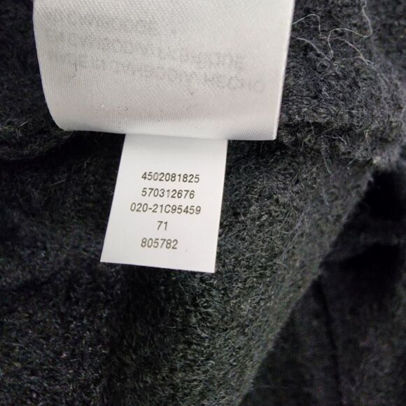 Chico's Boiled Wool-Blend Blanket Jacket Shacket Size 2 Large 12/14 Fringe Black - Picture 11 of 11